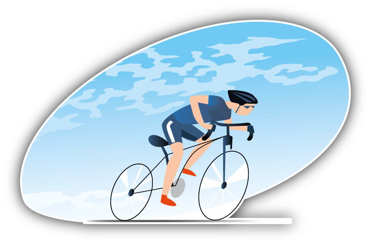 Cycling Travel Label Car Bumper Sticker Decal