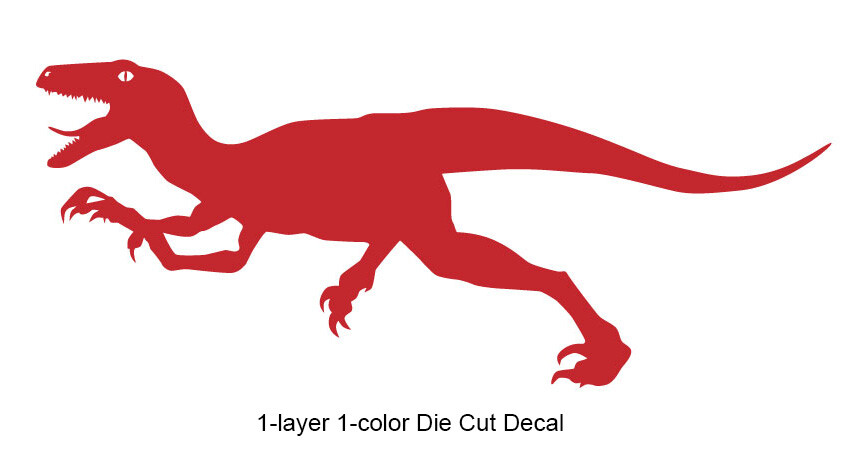 Dinosaur – Running Velociraptor #6 – Jurassic Period – 4-21″ wide – DieCut Decal