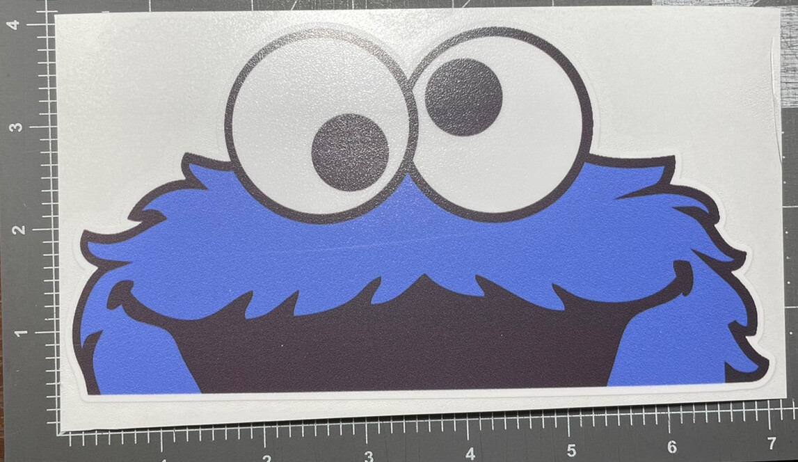 Pair JDM Drift Cookie Monster 7″ Wide Vinyl Decal Sticker Funny Car Truck Suv