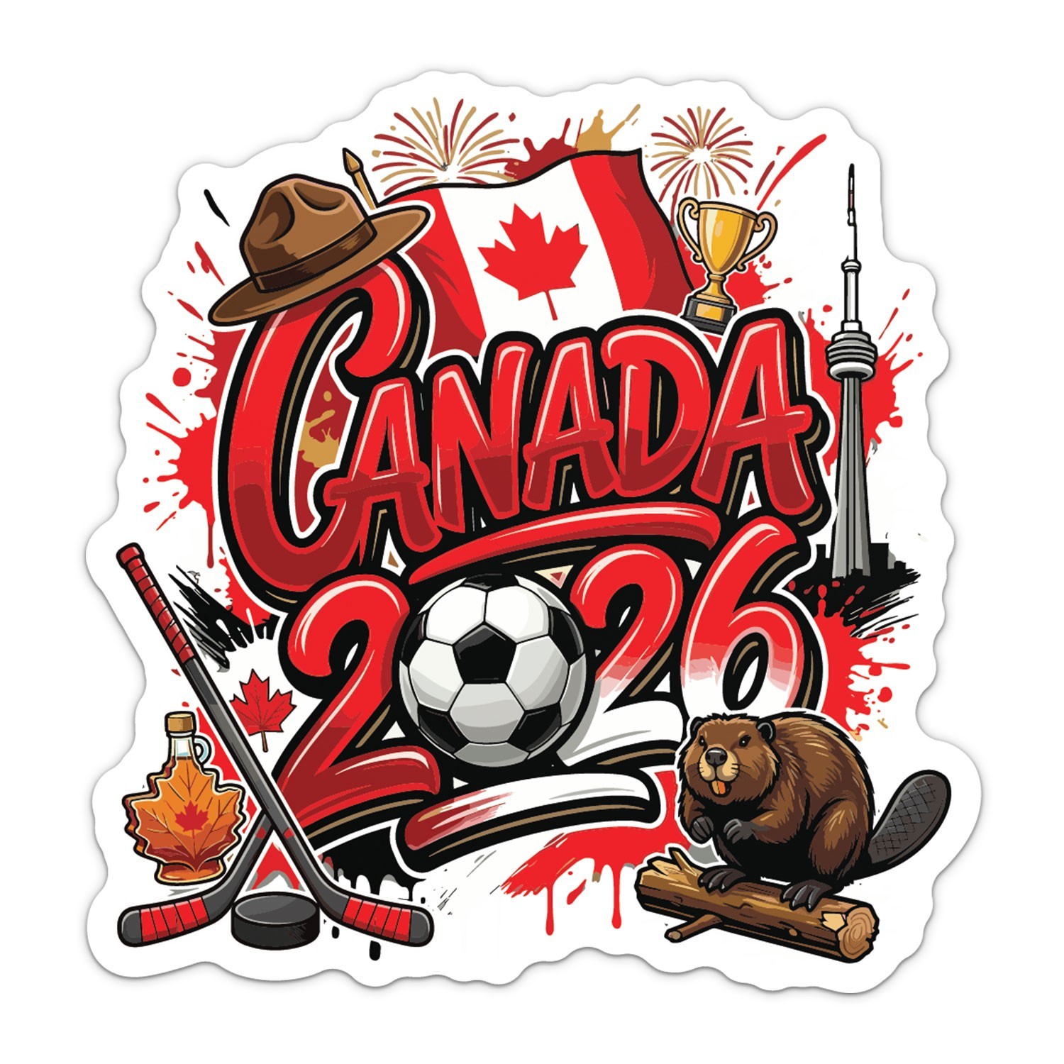 Canada World Cup 2026 Football Mascot Soccer National Team Sticker Car Vinyl