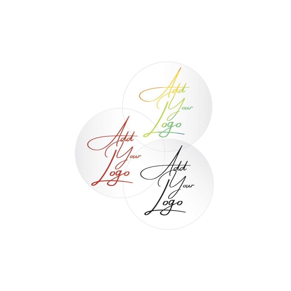 12 Pieces Ultra Clear Custom Printed Stickers / Labels 2″ x 2″ Stickers
