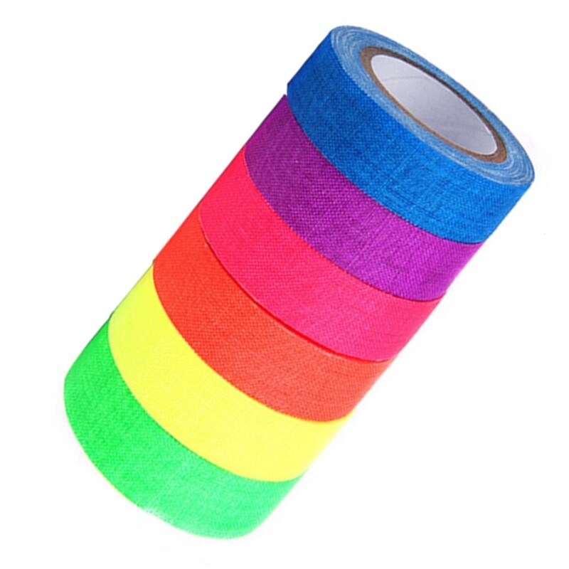 Fluorescent Cloth Tapes Collection 6Rolls Set Luminous Tape Adhesive