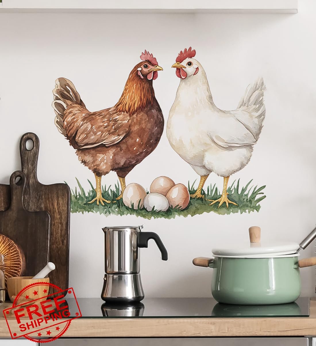 Chicken Wall Decal Farmhouse Art Sticker