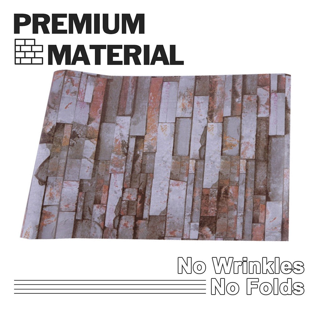 32ft 3D Stone Brick Wallpaper Background Modern Vinyl Film Sticker Self-adhesive