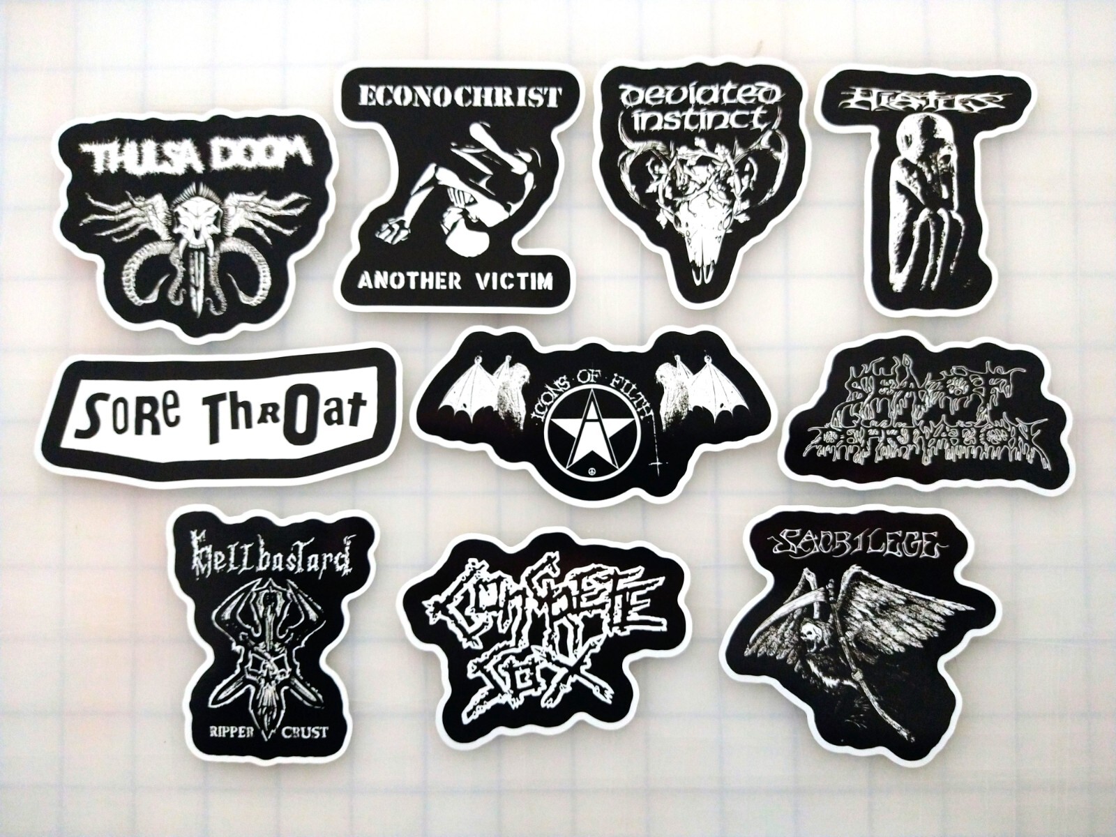 Crust Punk Vinyl Sticker Lot (10 Stickers) SET 4 anarcho grindcore hardcore oi!