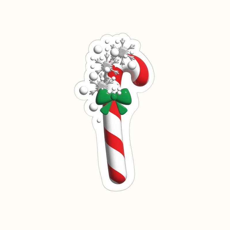 Cute Candy Cane Vinyl Stickers Festive Holiday Decorations Car Water Bottle