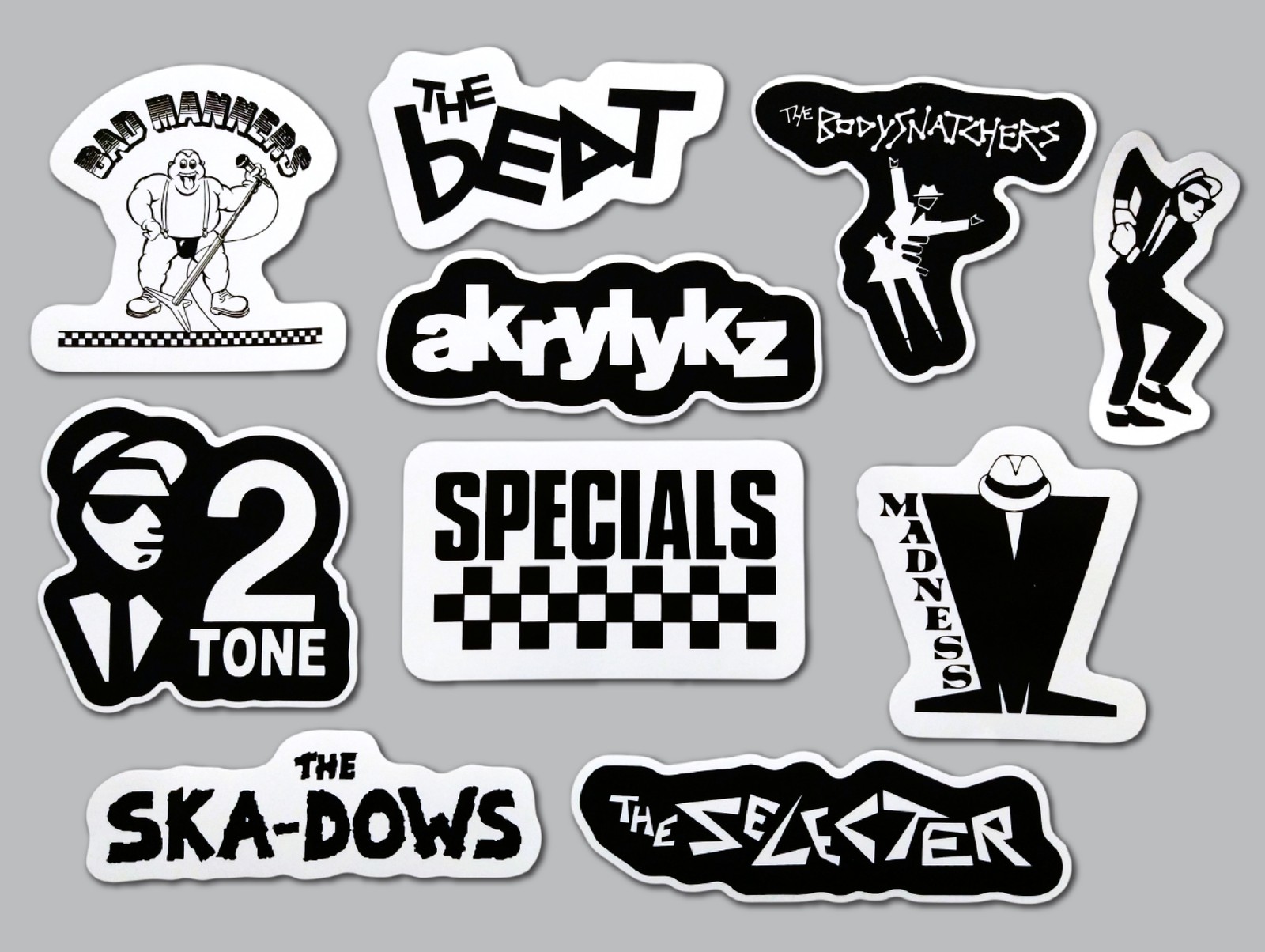 2nd Wave Ska 2-Tone Sticker Lot (10 Stickers) SET 1 rude boy mod punk skinhead