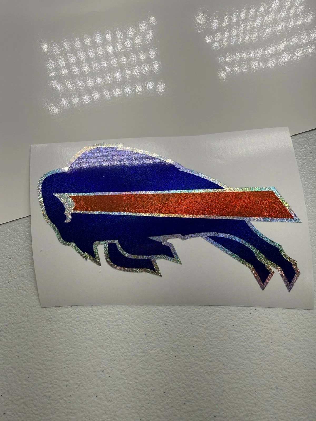 Buffalo Bills Holographic Tiny Sparkle Vinyl Decal left facing
