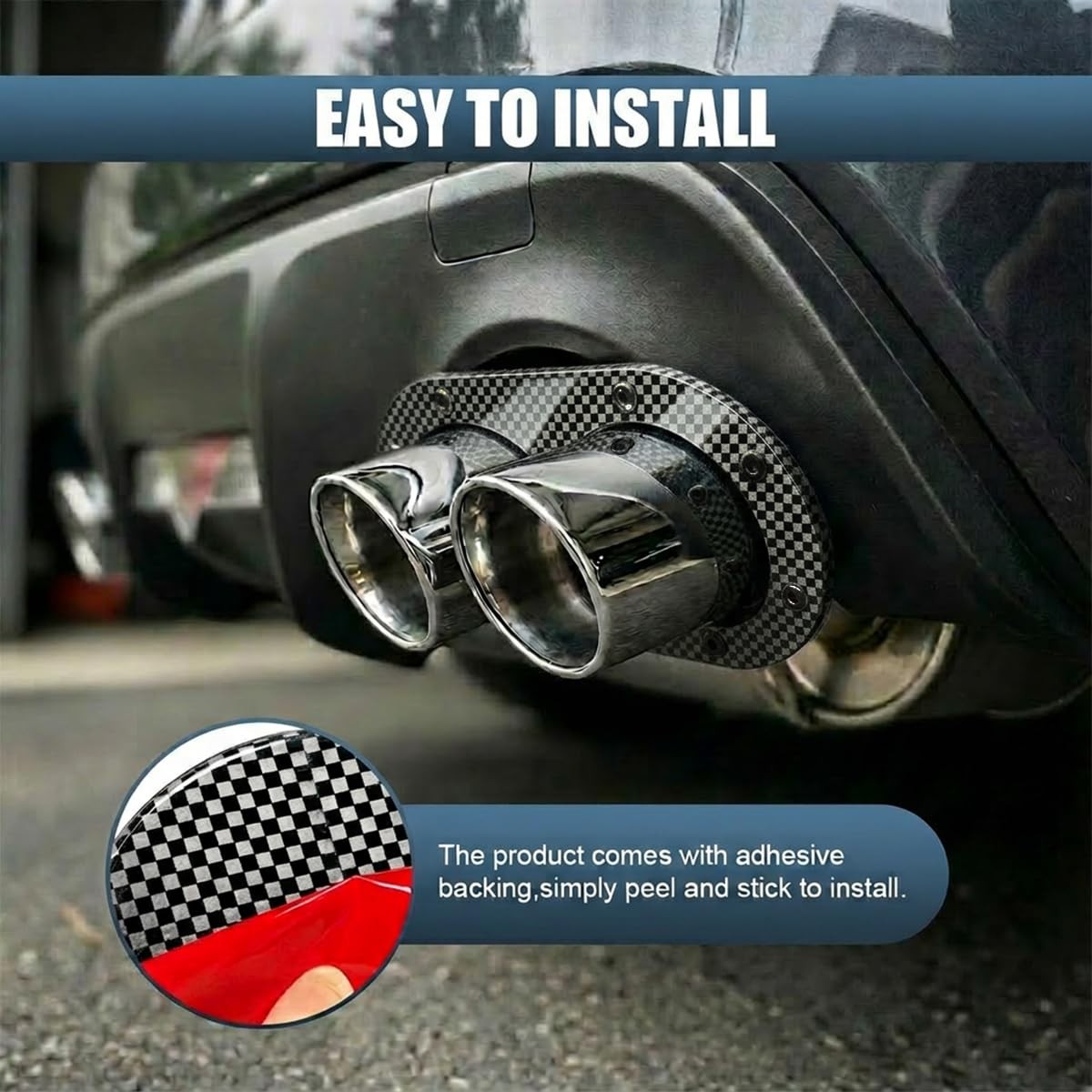2PCS Fake Car Dual Exhaust Sticker Decoration, -Adhesive Fake Exhaust Tail Pi…