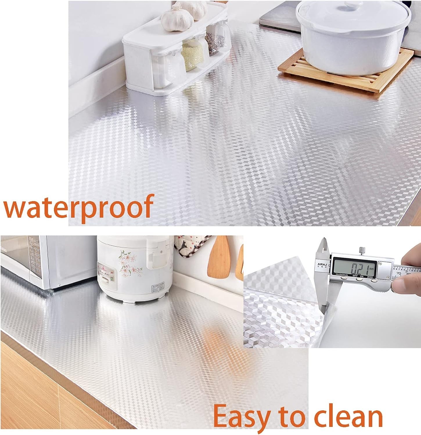 Kitchen Wallpaper Oil Proof Sticker Backsplash Aluminum foil Oil self-Adhesiv…