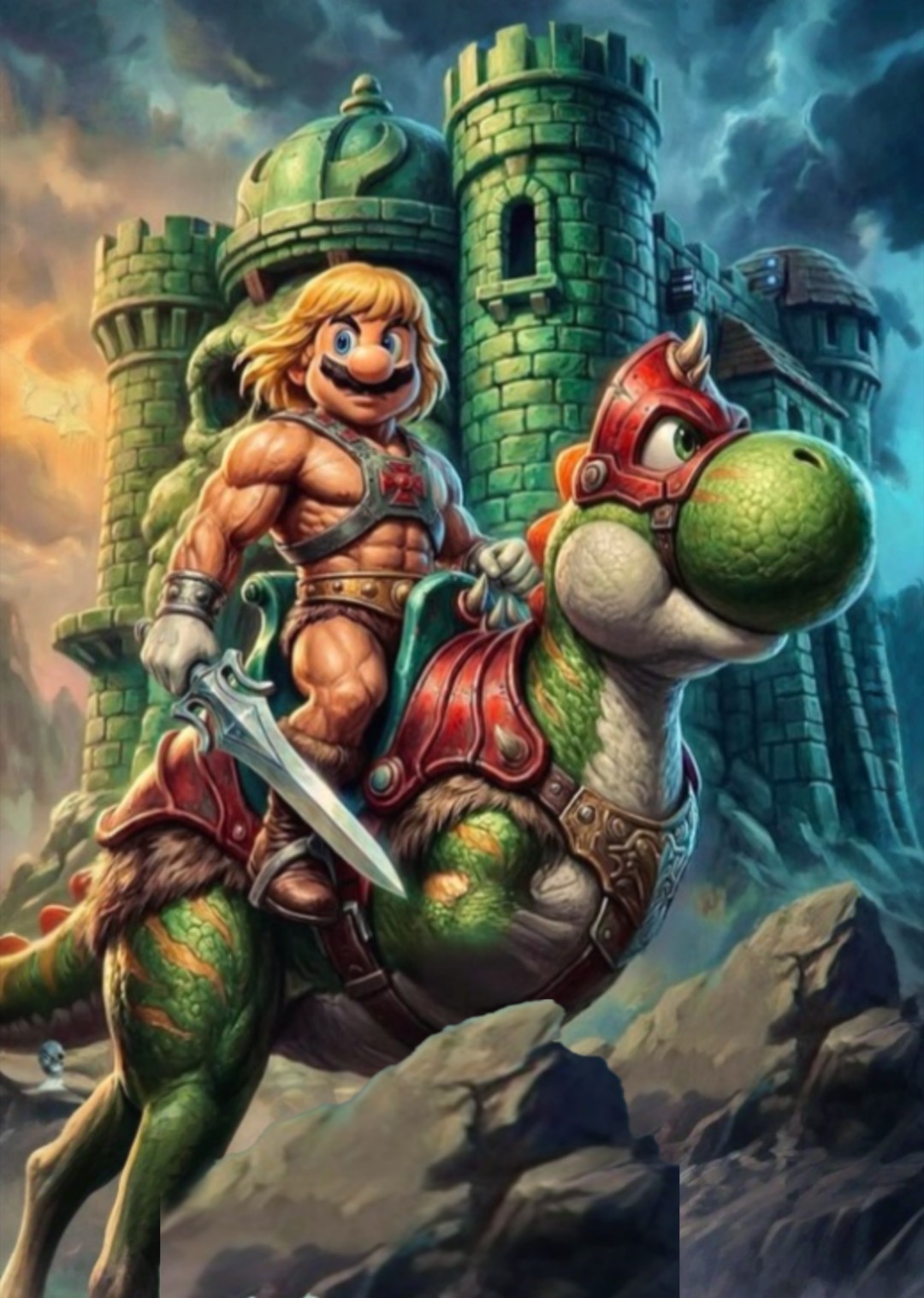 Mario Heman Masters Of The Universe He-Man Theme 4 Inch Sticker Indoor/Outdoor