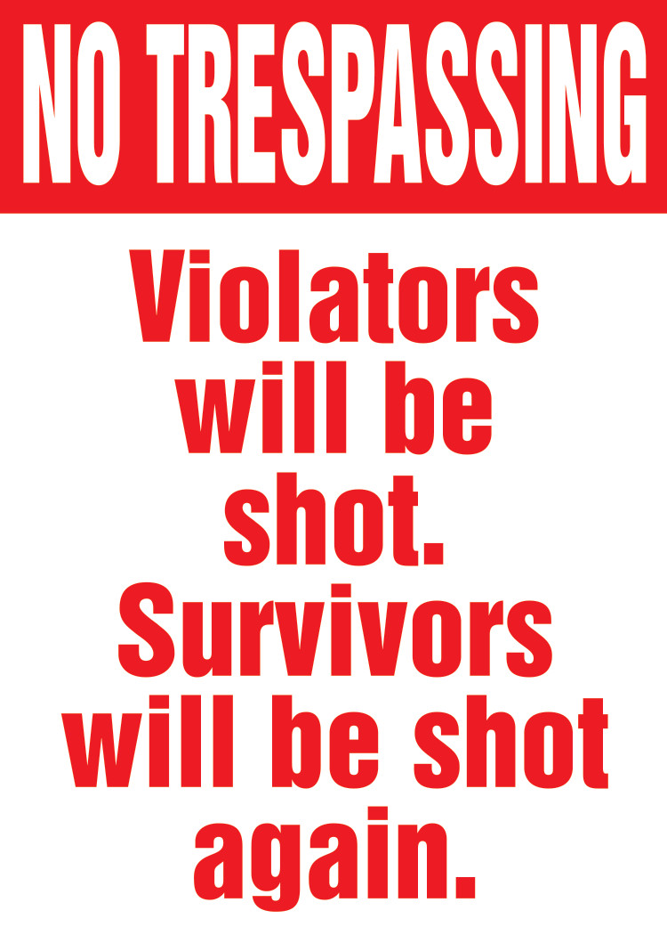 No Trespassing: Fridge Magnet Kitchen Home Decor – 3.5″ x 2.5″ Made in USA