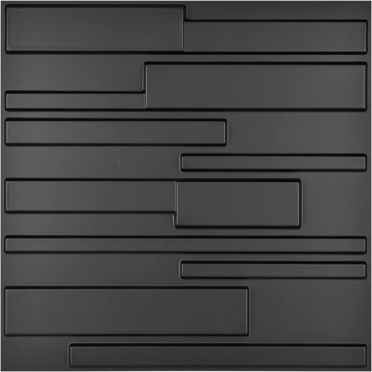Transform Your Space with 12 Carbon Black 3D Wall Panels, 19.7 x 19.7 Inches
