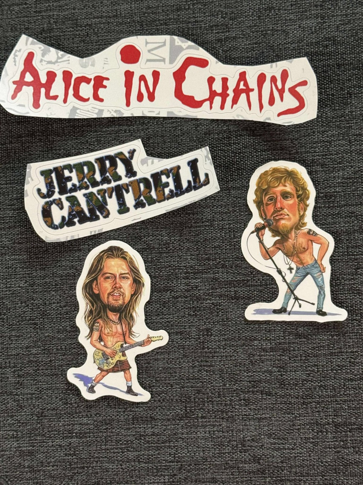 Lot of 4 ALICE IN CHAINS 1″ to 4 1/2″ Band Logo STICKERS Cantrell FAST! FREE!