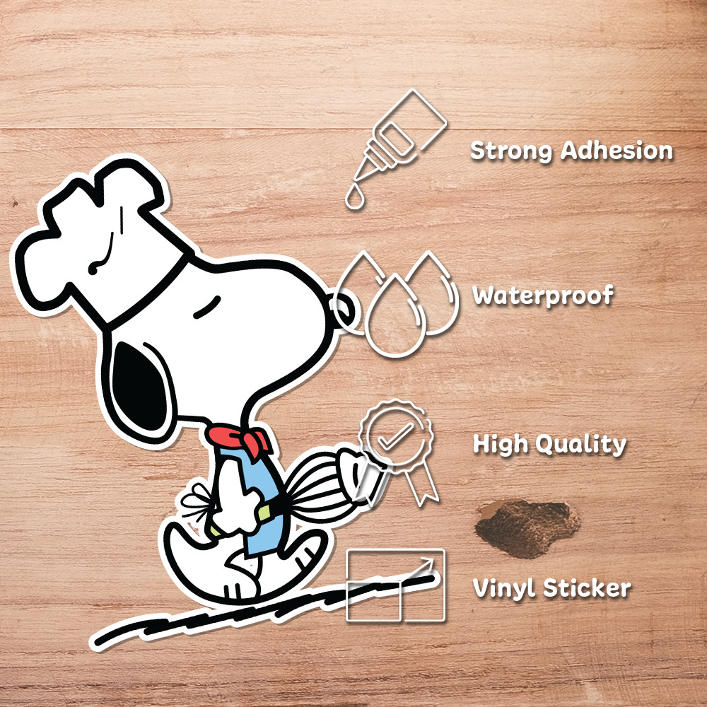 Peanuts Snoopy Chef Sticker – Aesthetic Vinyl 2.6″ W x 3.5″ H