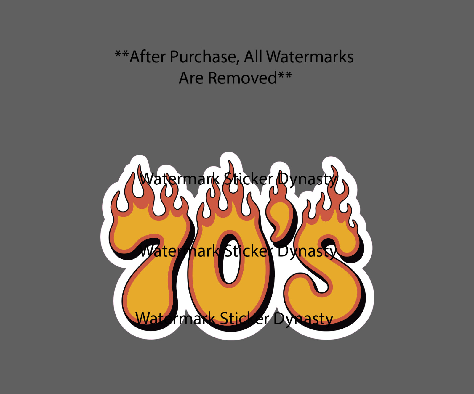 70’s Sticker Waterproof Decal Fire Flames Era Age Music Gift NEW