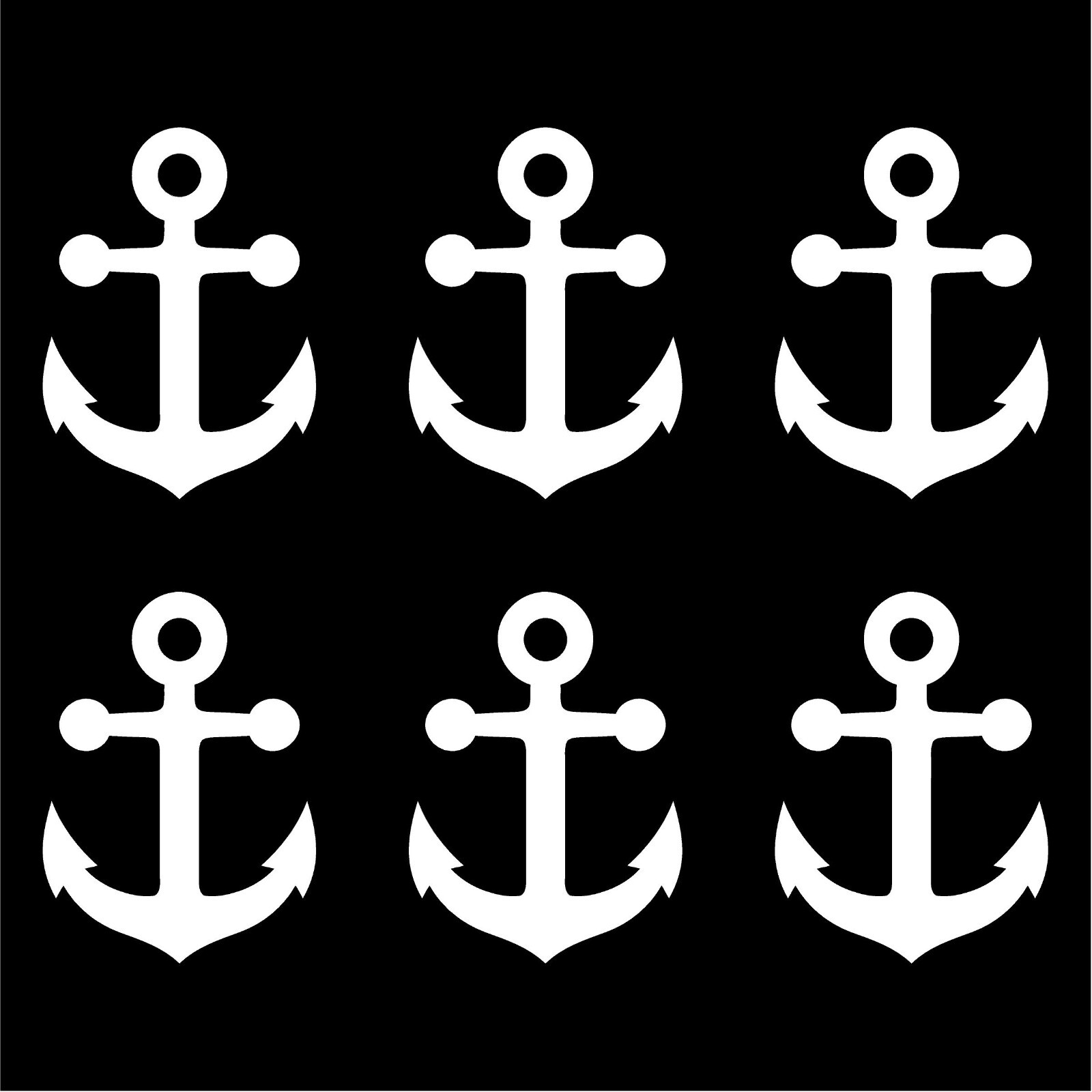 6 Small Anchor Vinyl decals phone case laptop car stickers