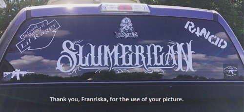 Fancy Slumerican Decal 36″ Wide for Car, Truck, Window, or Smooth Surface
