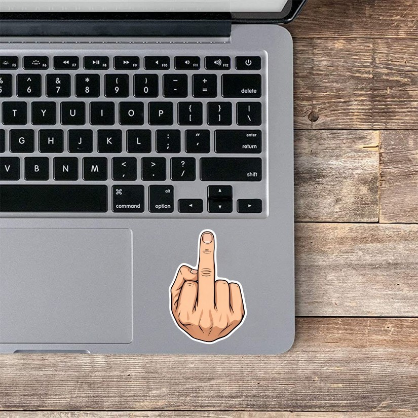 Middle Finger Funny Sticker, Peel N’ Stick, Different Sizes.