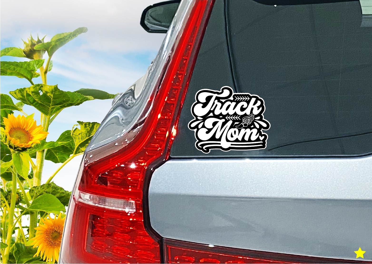 Track Mom Decal Sticker Runner Parent School Sports Team Spirit Jump Shotput Run