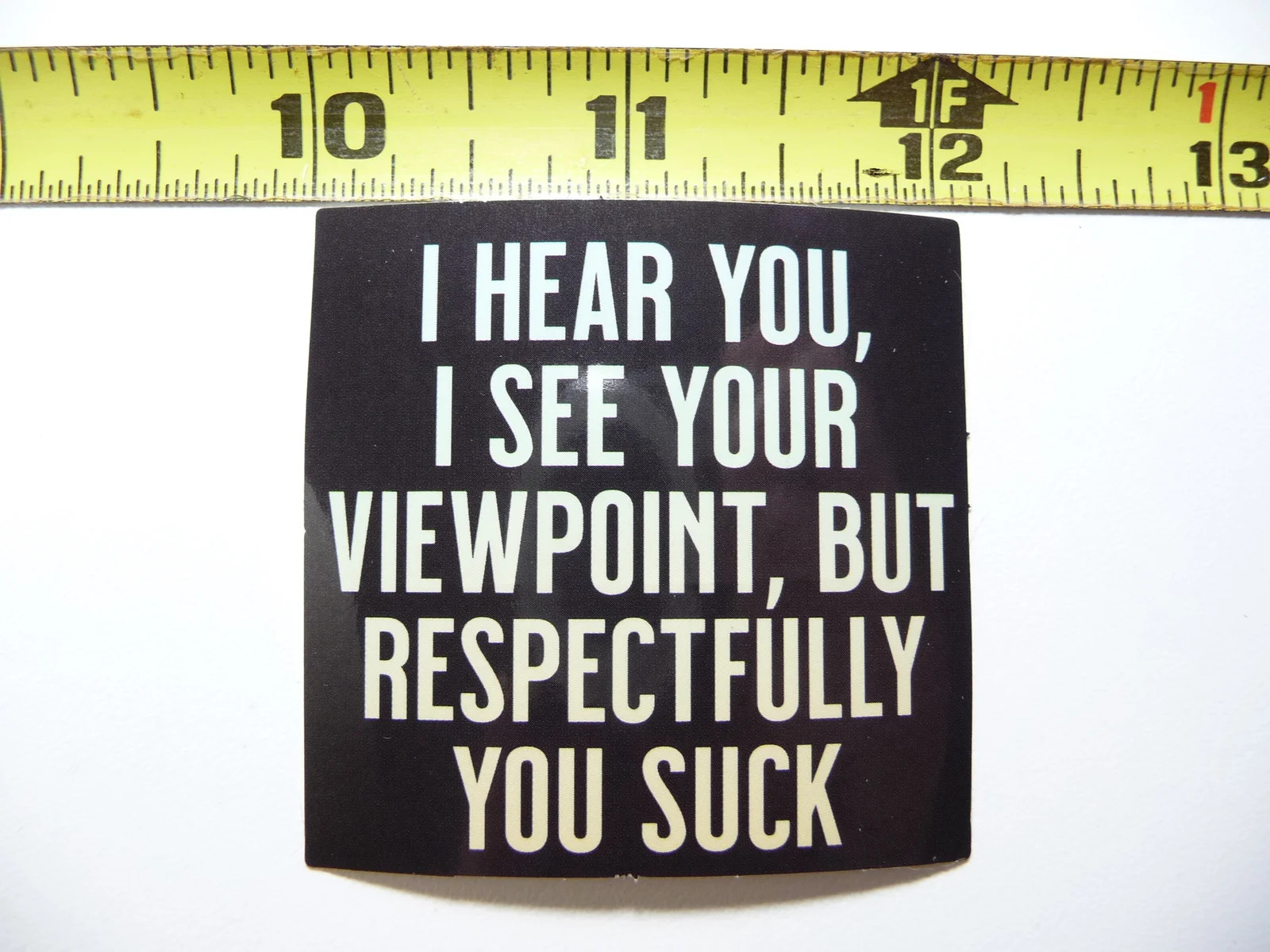 HEAR YOUR VIEWPOINT BUT YOU SUCK SMALL STICKER DECAL FUNNY SARCASM SAYING