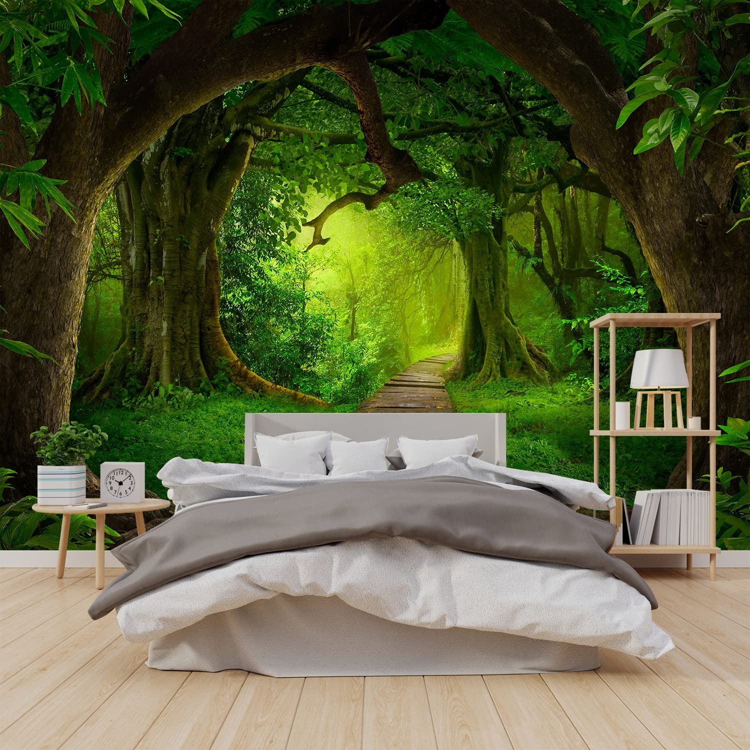 3D Visual Nature Green Forest Landscape Wallpaper Tropical Plants Landscape B…
