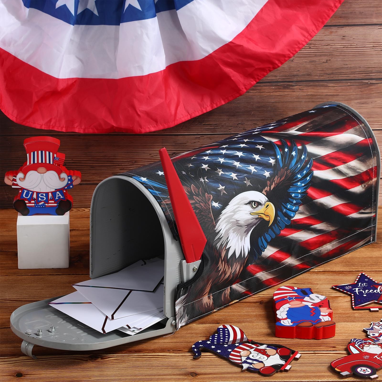 Tiamon 4th of July Mailbox Covers Magnetic Standard Size 18 x 21 Inch Mixed