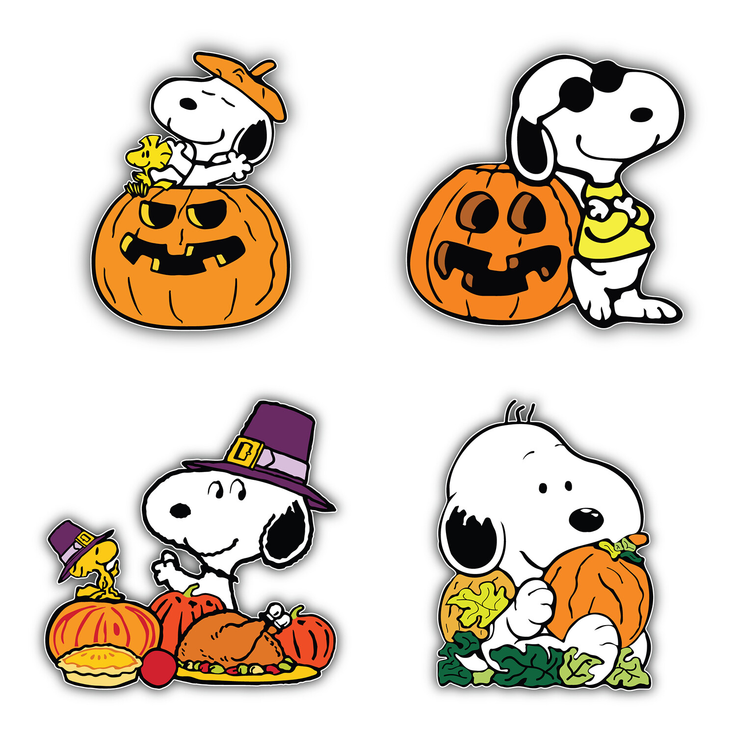Peanuts Cartoon Set Of 4 Vinyl Sticker Decal – 5” longer side ID:4