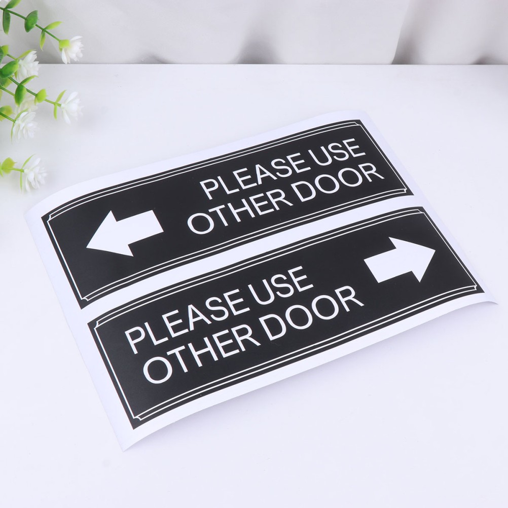 PVC Material 6Pcs Door Decor Please Use Other Door Sign Stickers for Indoor Use