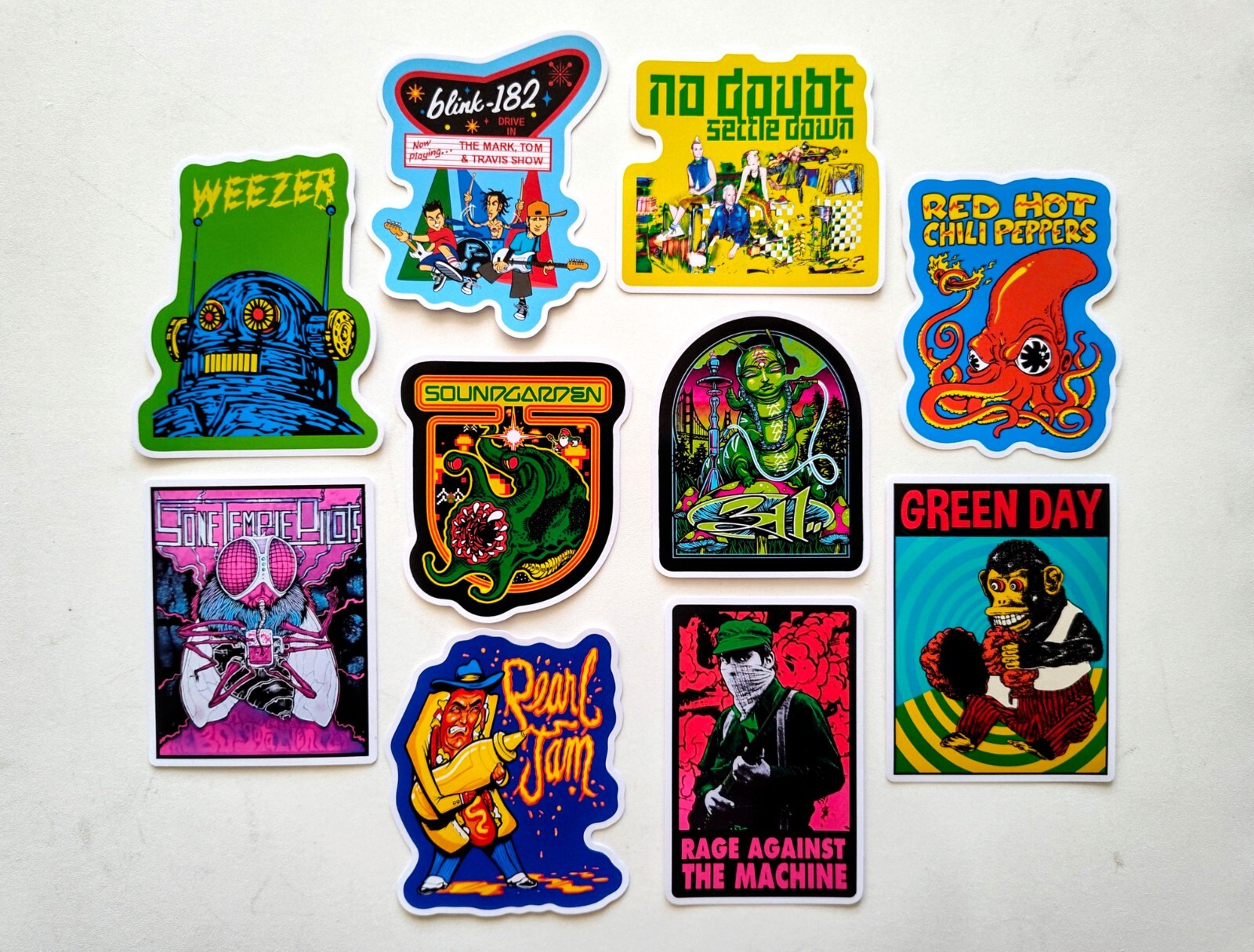 90’s Alternative Vinyl Lot Pack (10 Stickers) SET 13 grunge ska punk indie emo