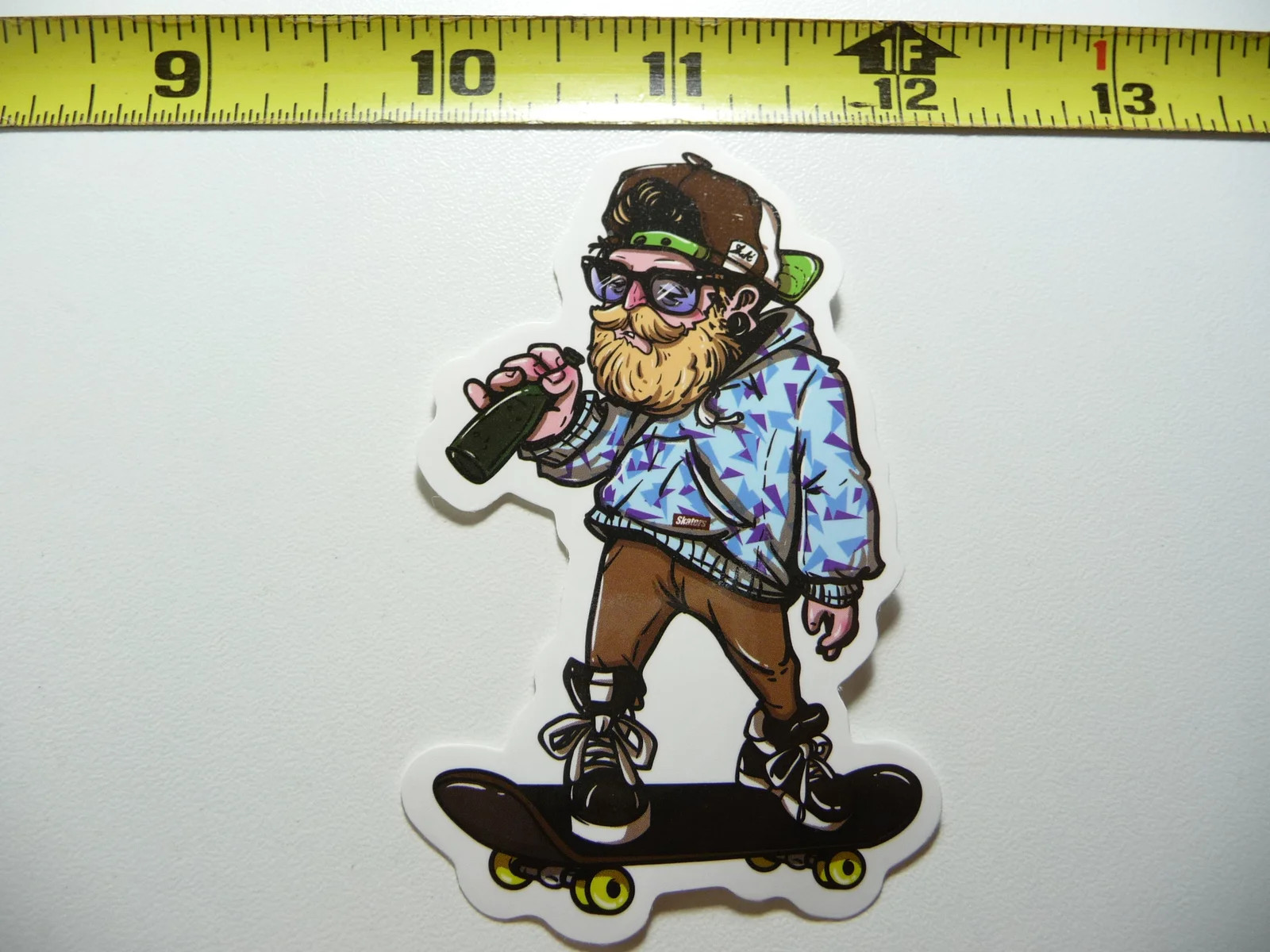 OLD SKATEBOARD DUDE SMALL STICKER DECAL HIP HOP RAP MUSIC STYLE STREET
