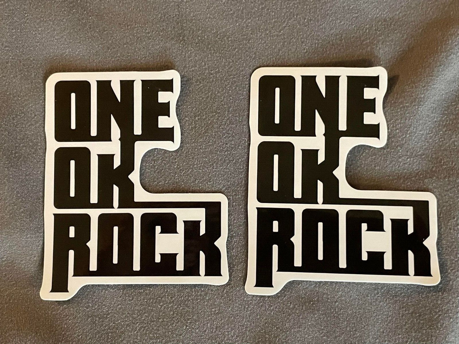 Lot (2) ONE OK ROCK 2 1/4″ x 3″ Band Logo STICKERS Black White FAST! FREE SHIP!