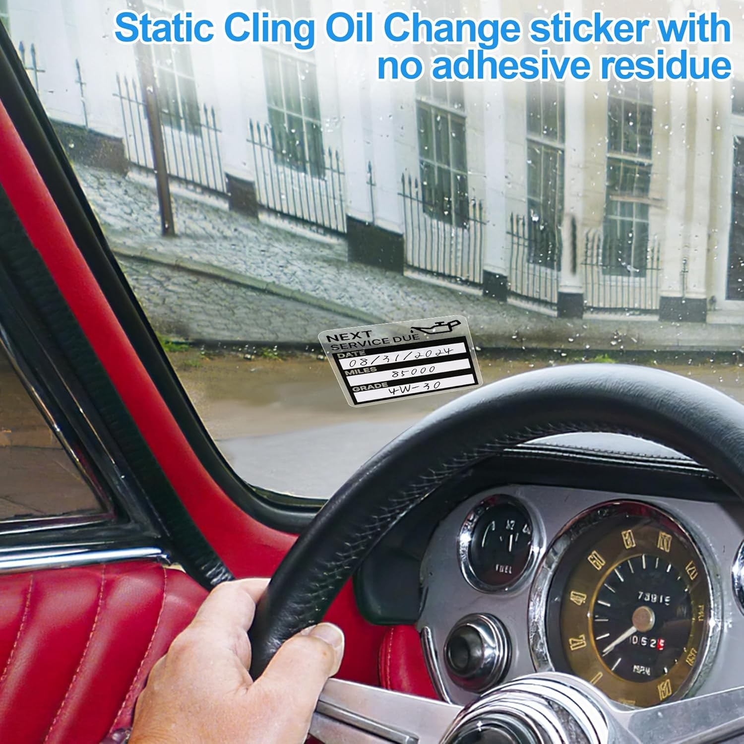 for Oil Change Sticker Static Cling, Clear Stickers 120 Pcs 2”x 2” Next Serv
