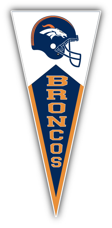 Denver Broncos NFL Football Pennant Helmet Car Sticker – 3”, 5”, 6” or 8”
