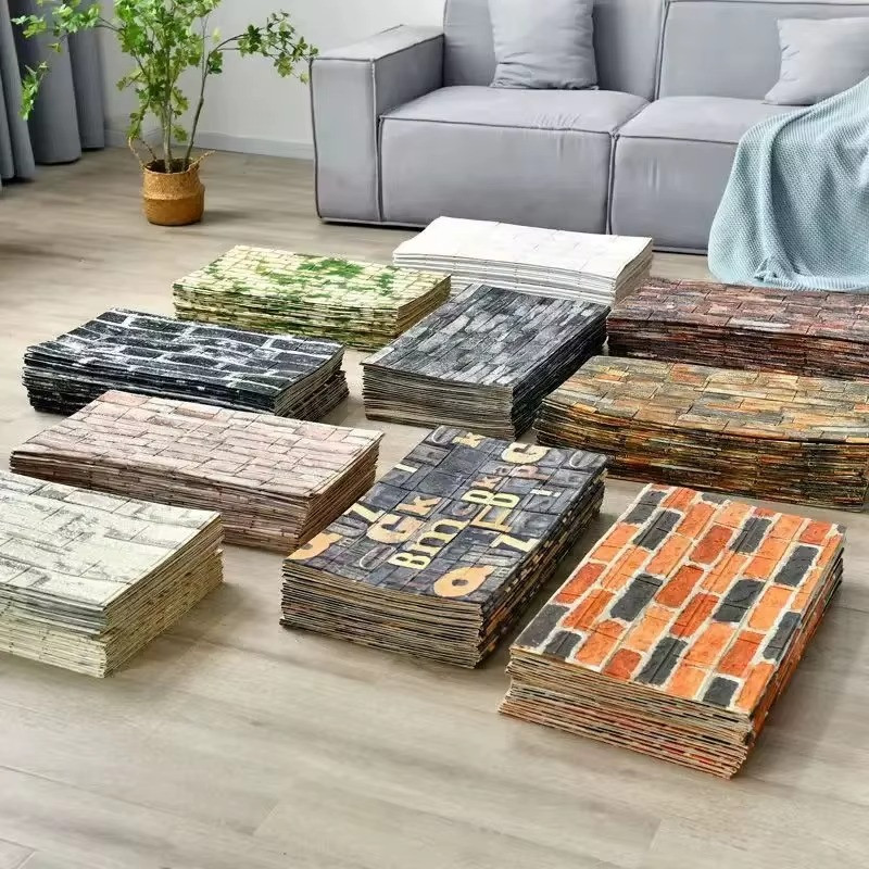 3D Self-Adhesive Brick Wallpaper – Waterproof Wall Sticker for Home Decor