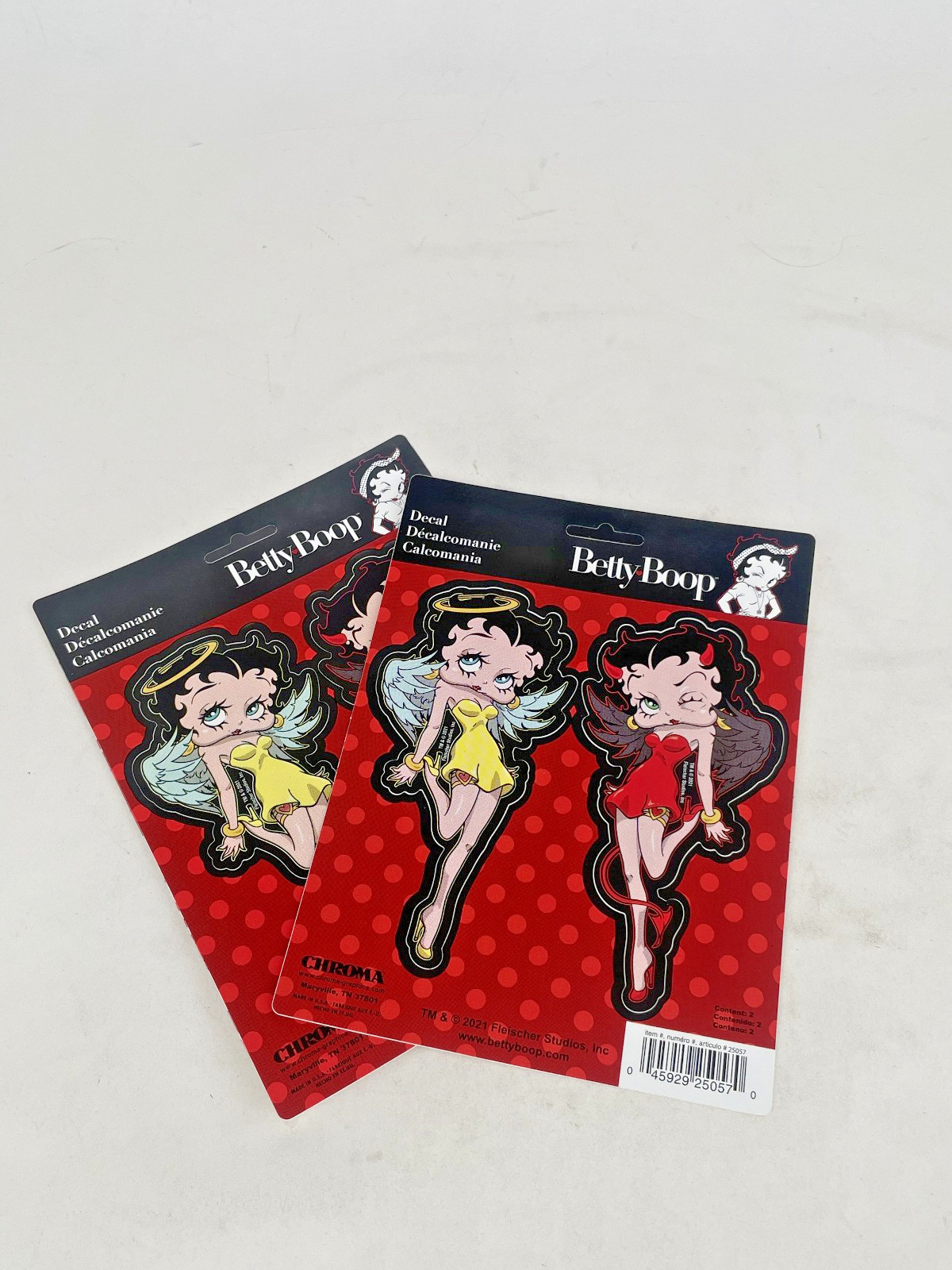 Licensed Betty Boop Angel Devil Decal Sticker Auto Home Office Luggage 2pc set