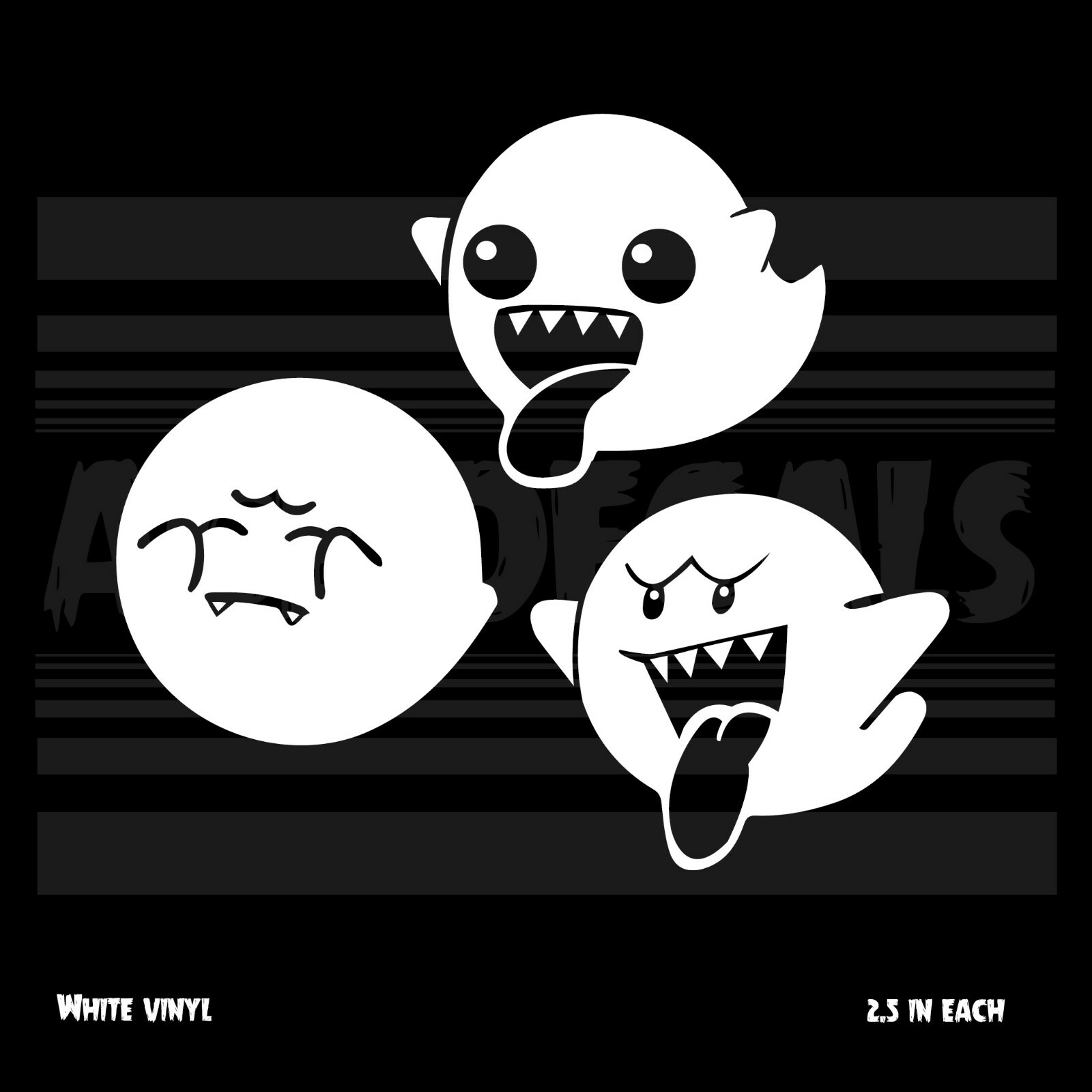 Super Mario Brothers – Boo 3 pack – Nintendo – decal vinyl sticker
