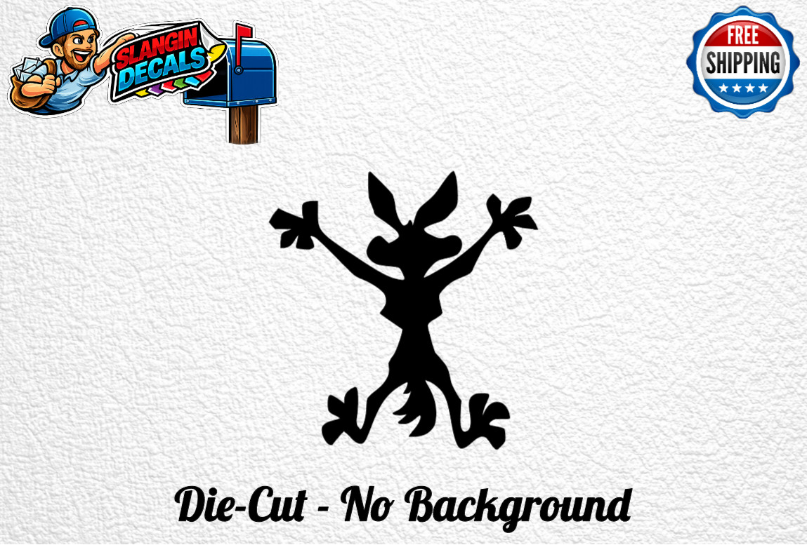 Wile E Coyote Funny Vinyl Decal Sticker Splat Choose Size Color