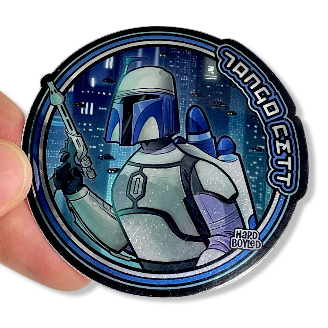 STAR WARS: JANGO FETT Metallic Vinyl Sticker – FREE SHIPPING!