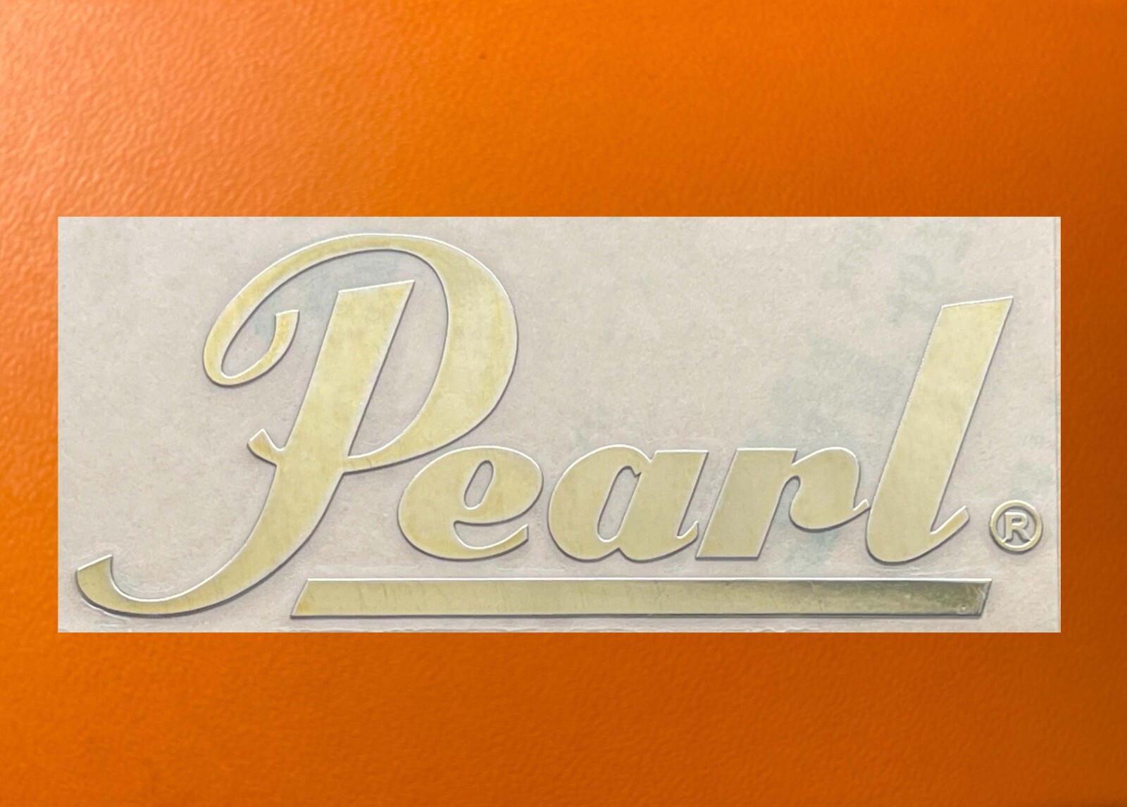 1 pcs Sticker for Pearl Drums Golden Color Mirror Logo Decal Badge 2″ Wide