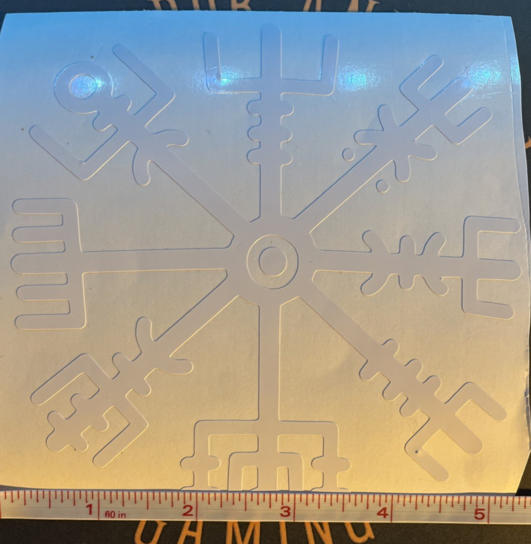Vegvisir Permanent Vinyl Decal – 5″ – Glossy White – Indoor/Outdoor/Dishwasher