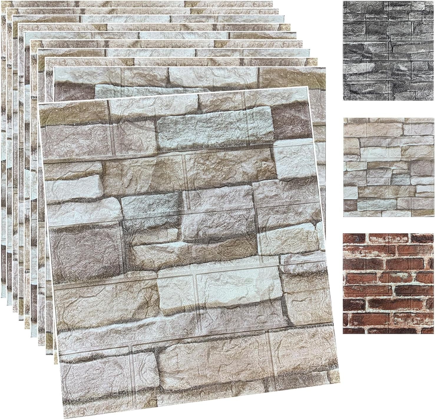 10PCS Waterproof 3D Foam Wall Panels in Rock Color – Style & Safety Combined