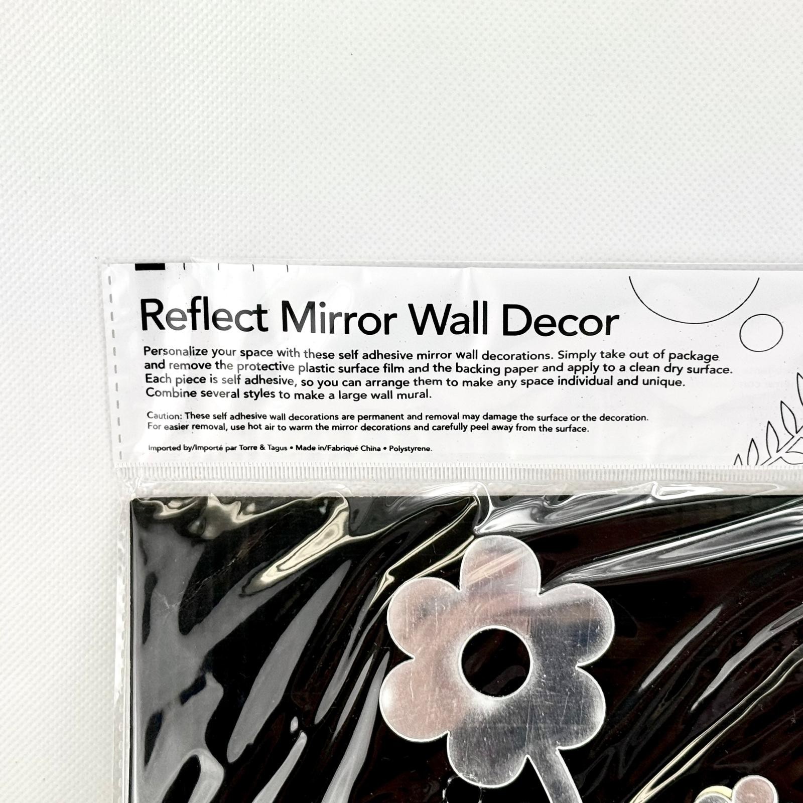 Reflect Mirror Wall Decor Daisy Stem Set Self-Adhesive Acrylic Mirror Decals
