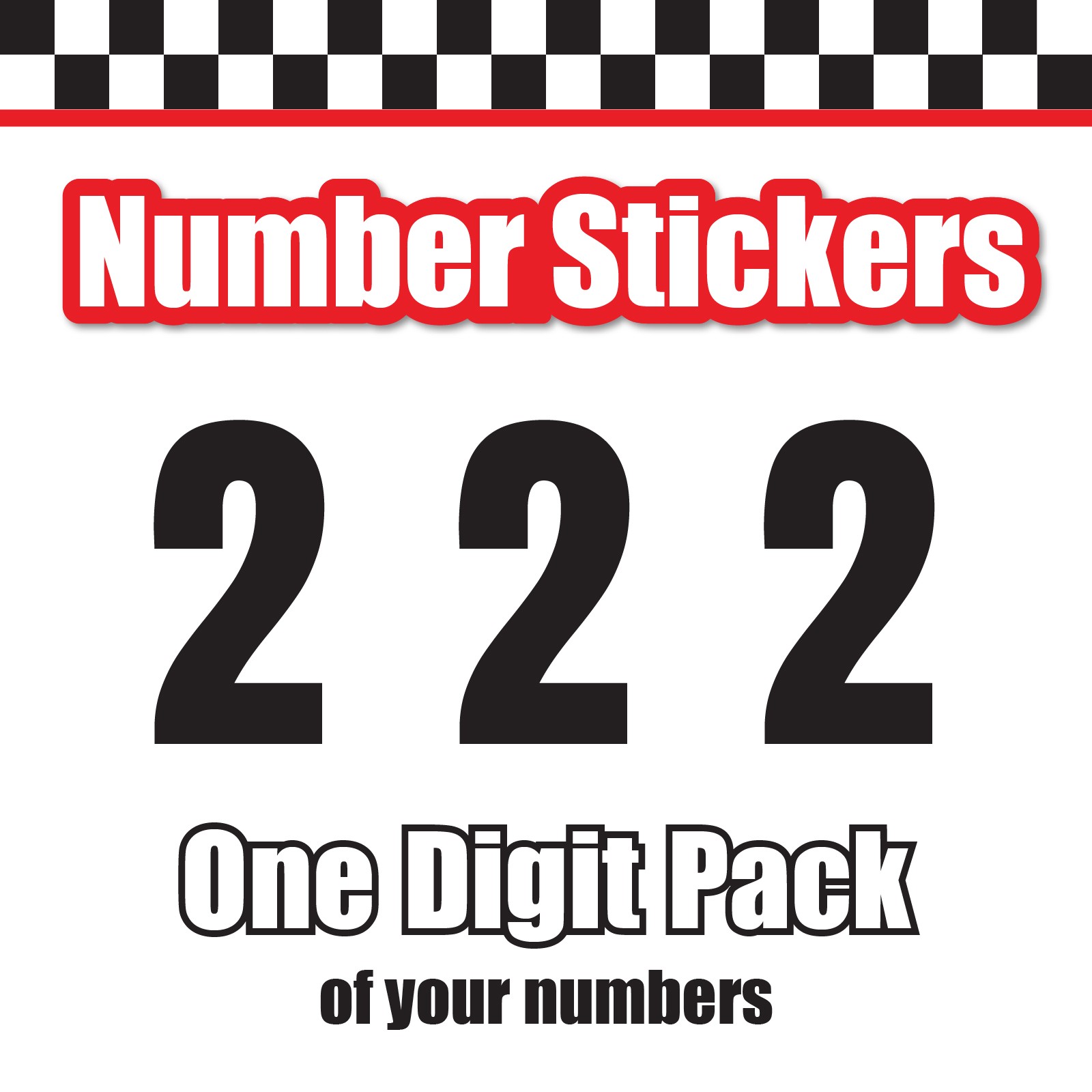 3 Digit Single Number Stickers Custom Decal Locker Door 3pcs Anton