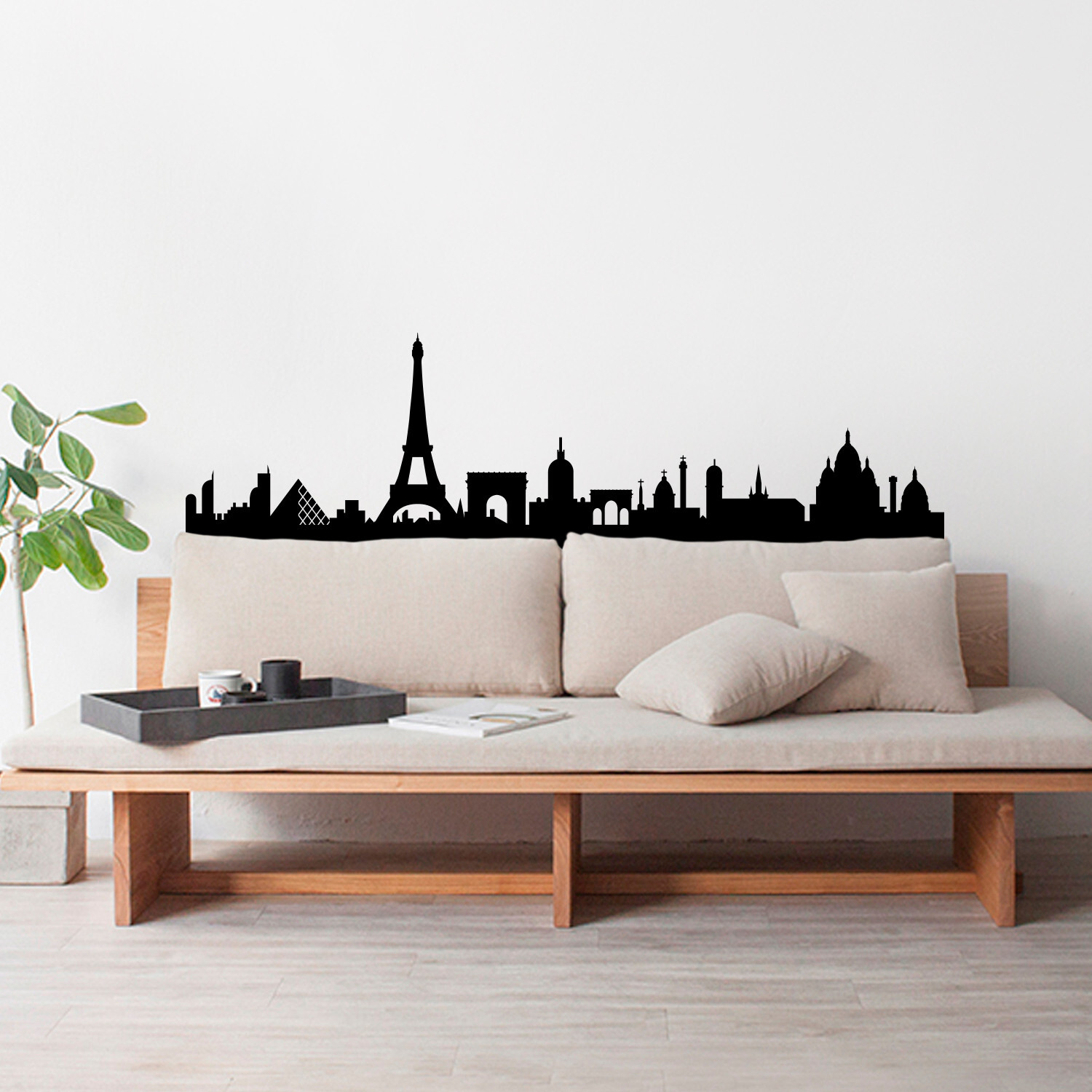 Vinyl Wall Art Decal – Paris Skyline – 20″ x 70″ – Modern France Decor