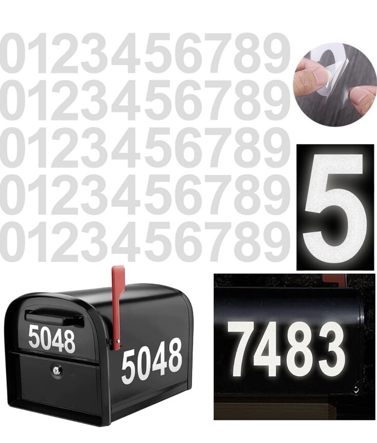 Single 3″ Reflective Mailbox Number Sticker Decal Die Cut Vinyl Waterproof – “1”