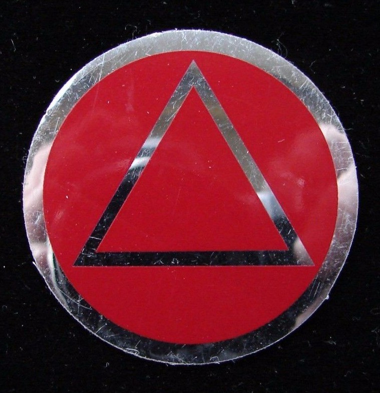 Alcoholics Anonymous AA Symbol Decal 3″ Round Window Bumper Sticker Sober Token