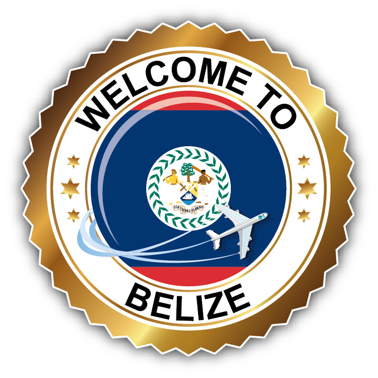 Belize Flag Welcome Label Car Bumper Sticker Decal – “SIZES”