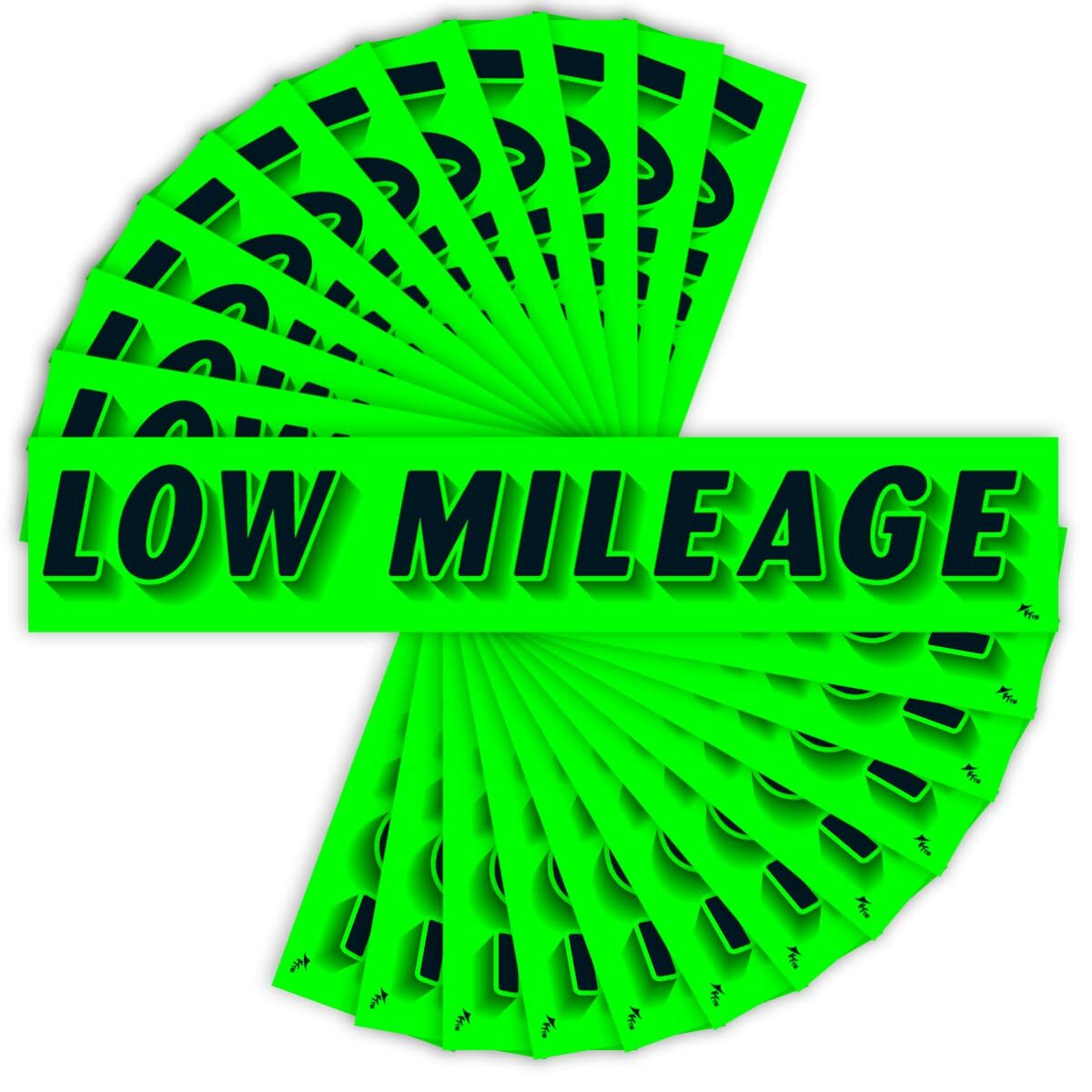 Dealership Sticker 12Pk of Low Mileage Sticker Car Lot Windshield Slogan Decal