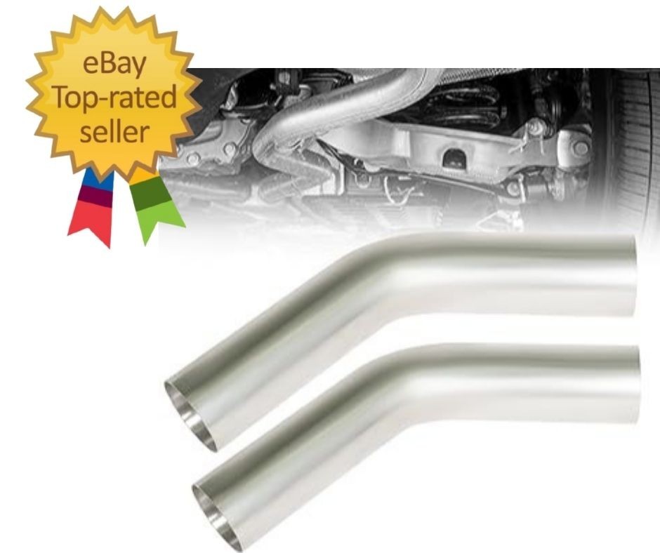2 Pcs 2.5″ OD 45 Degree Exhaust Pipe 45° Mandrel Bend Elbow Stainle… Fast